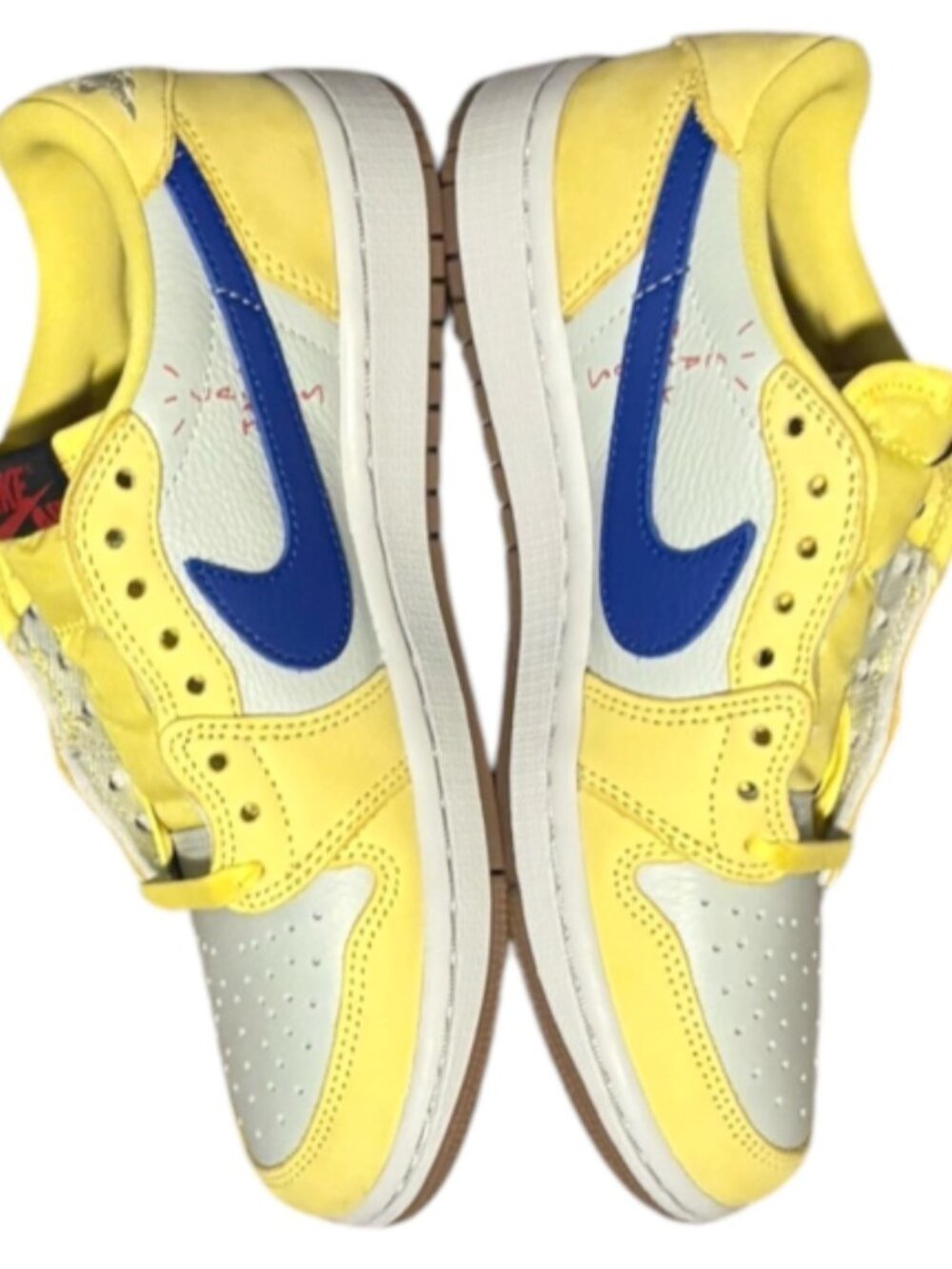 Travis Scott Jordan 1 Low Canary Yellow Blue